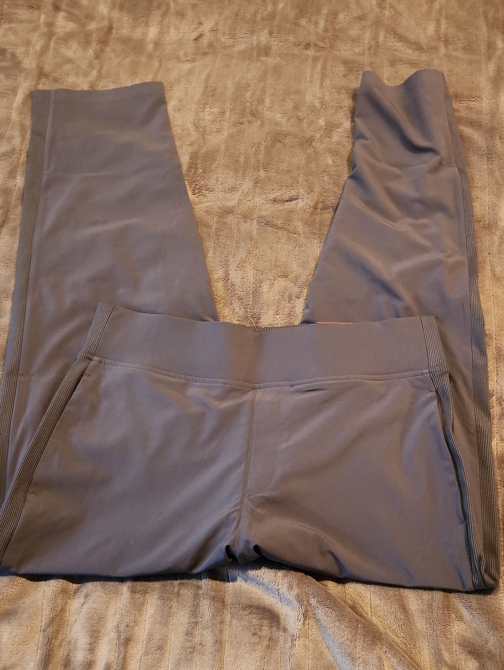 Women's Kirkland Signature Ribbed Waistband Ankle Pants in Blue,  Side Med